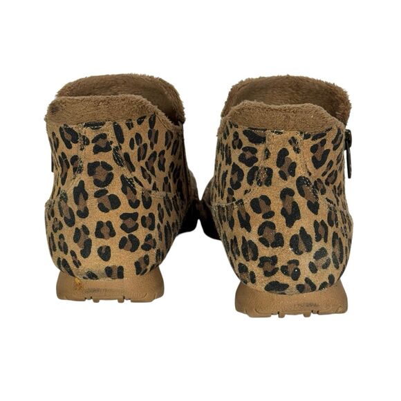 SKECHERS Relaxed Fit Biker Ankle Boot Size 7.5 Leopard Print Suede - Picture 4 of 8
